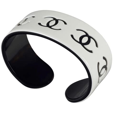 2000s chanel black and white cuff|vintage chanel gold cuff bracelet.